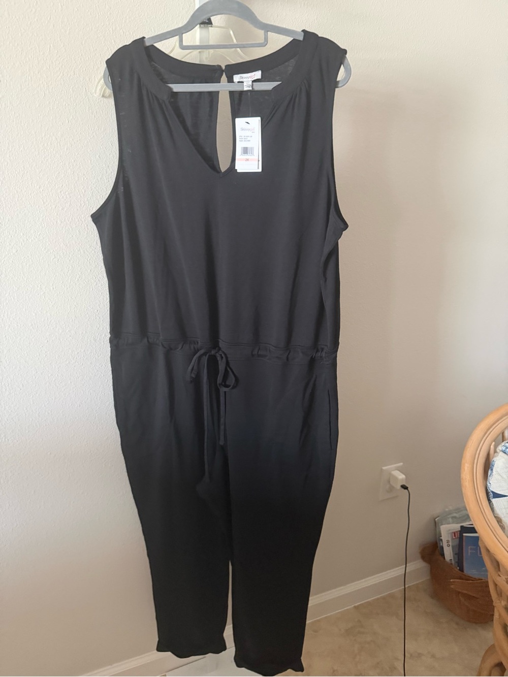 NWT Skinny Girl Sleeveless Drawstring Jumpsuit - Black